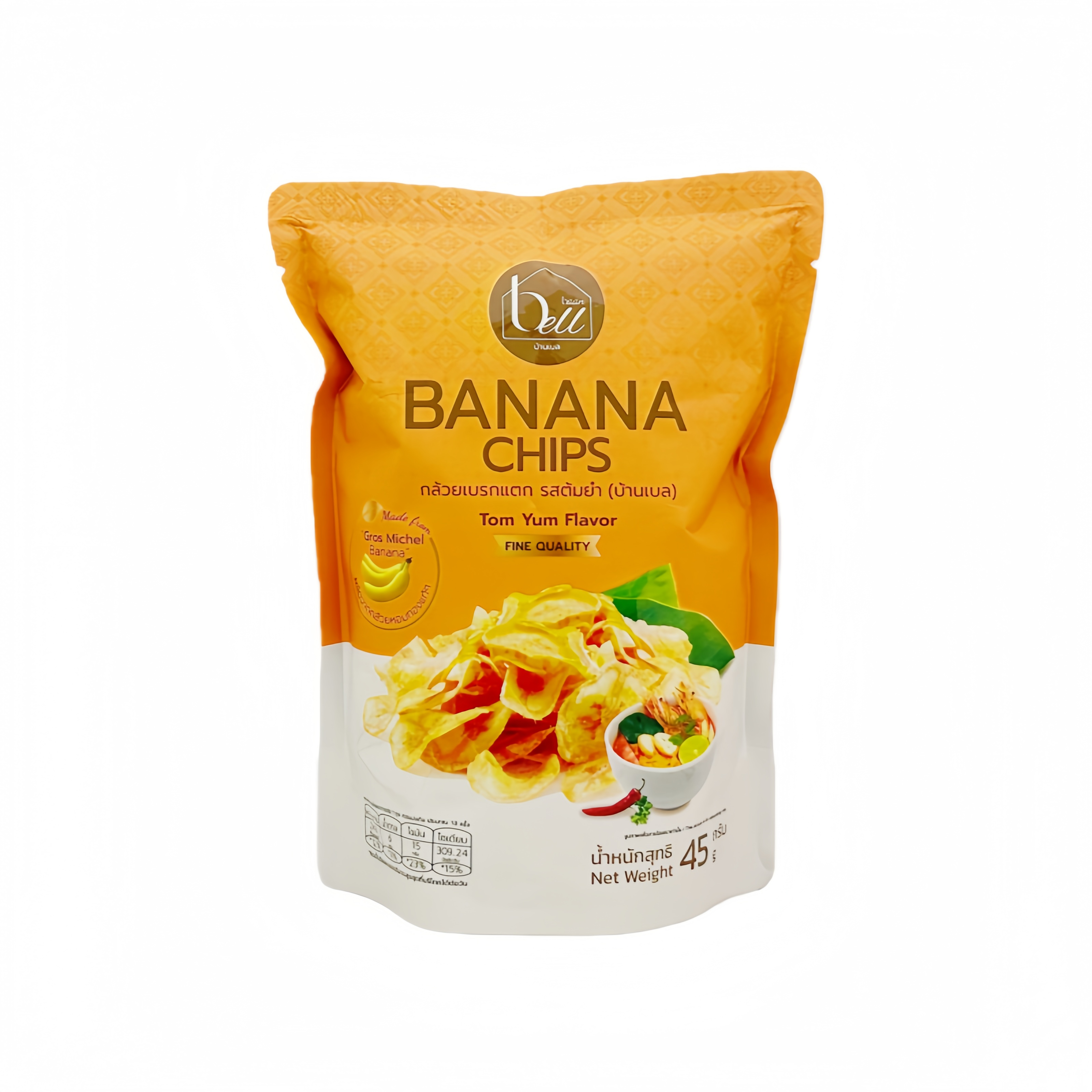 Banana Chips With Tom Yum Flavour 45g Bell Thailand