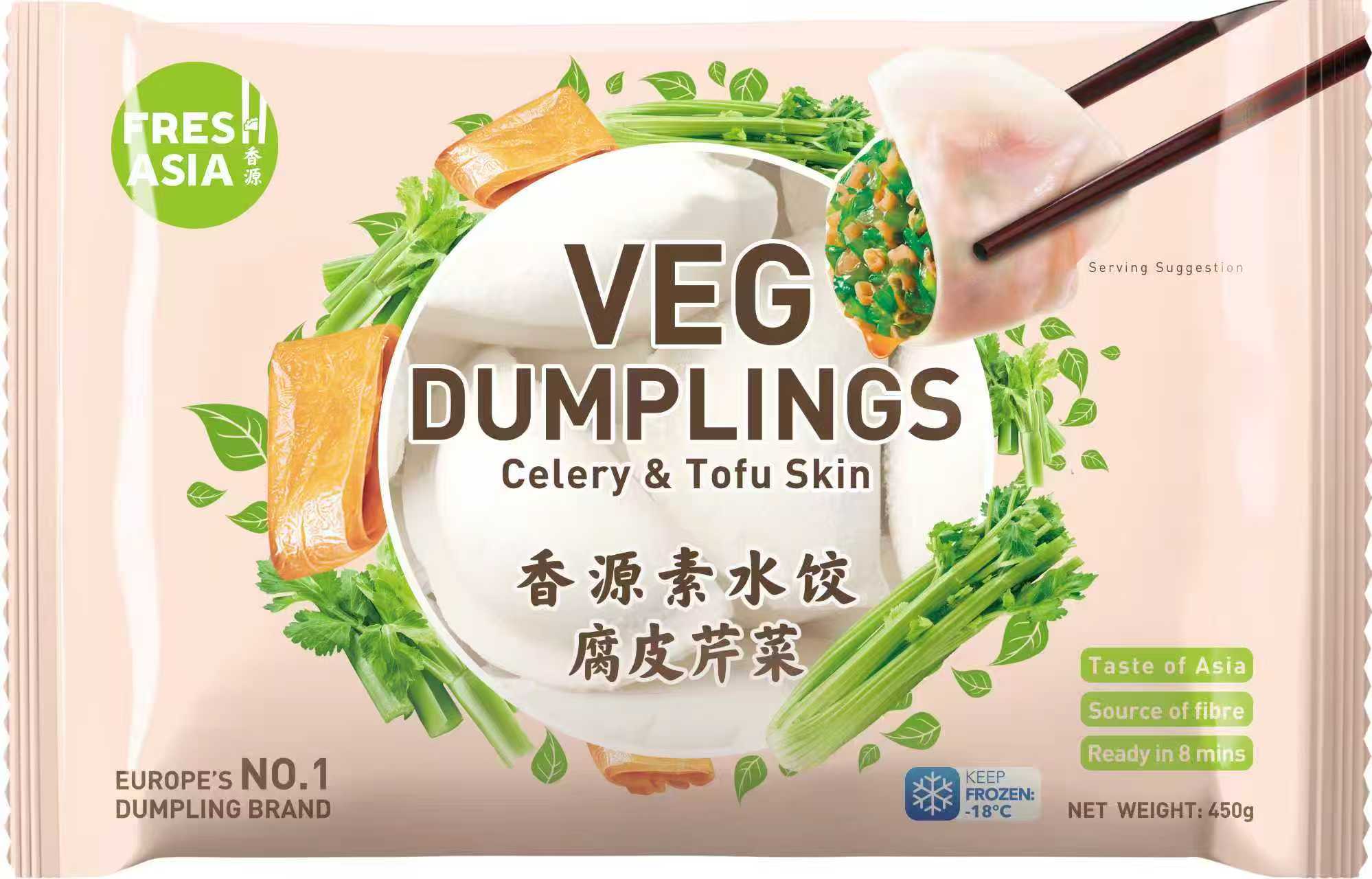 Dumpling Med Bean Curd/Selleri Fyllning Fryst 450g Freshasia Kina