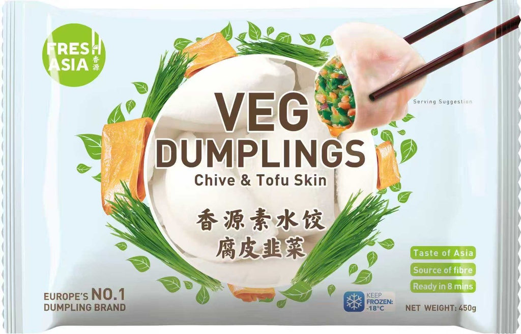 Dumpling With Chive/Bean Curd Filling Frozen 450g Freshasia China