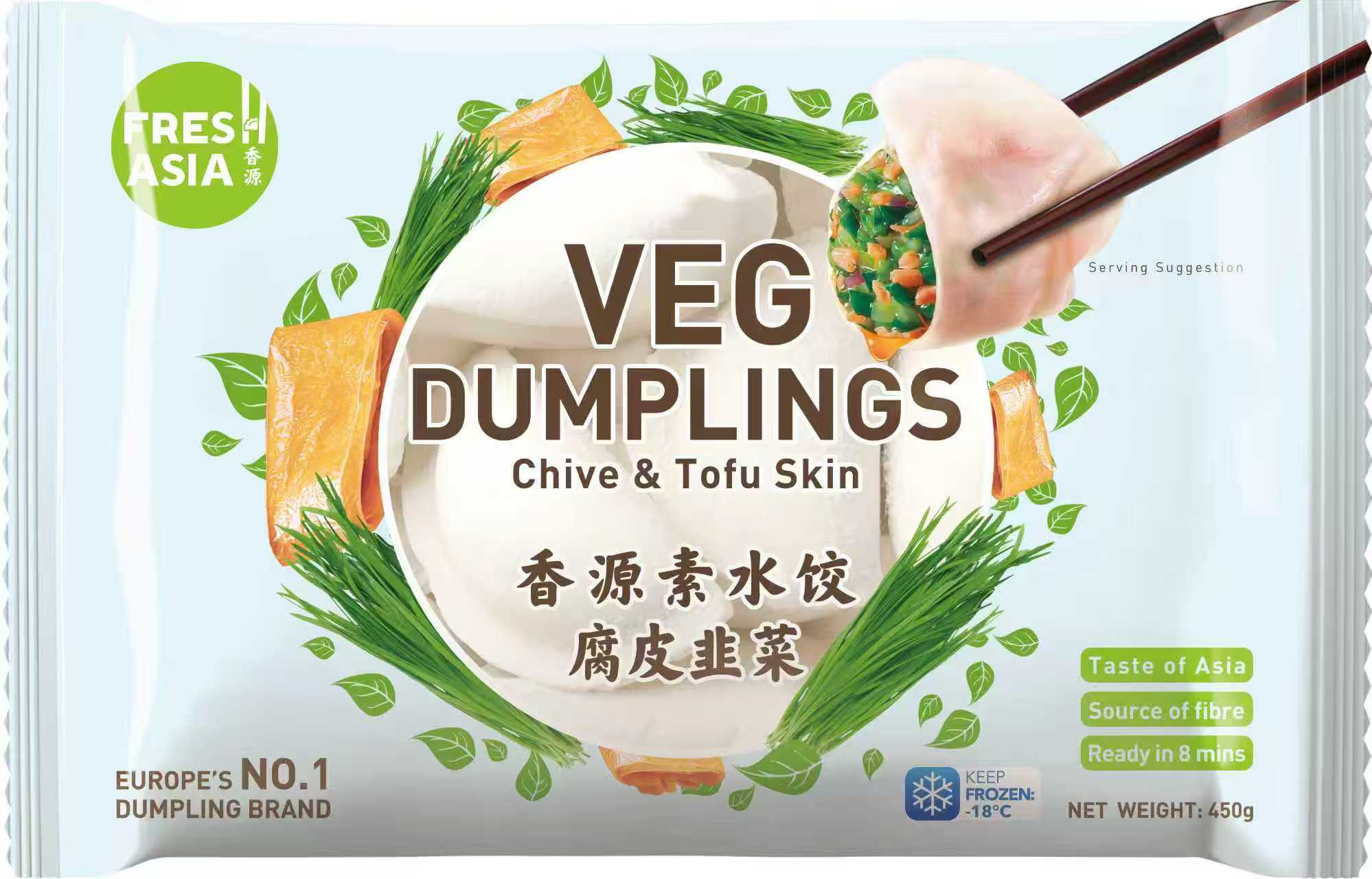 Dumpling Med Gräslök/Bean Curd Fyllning Fryst 450g Freshasia Kina