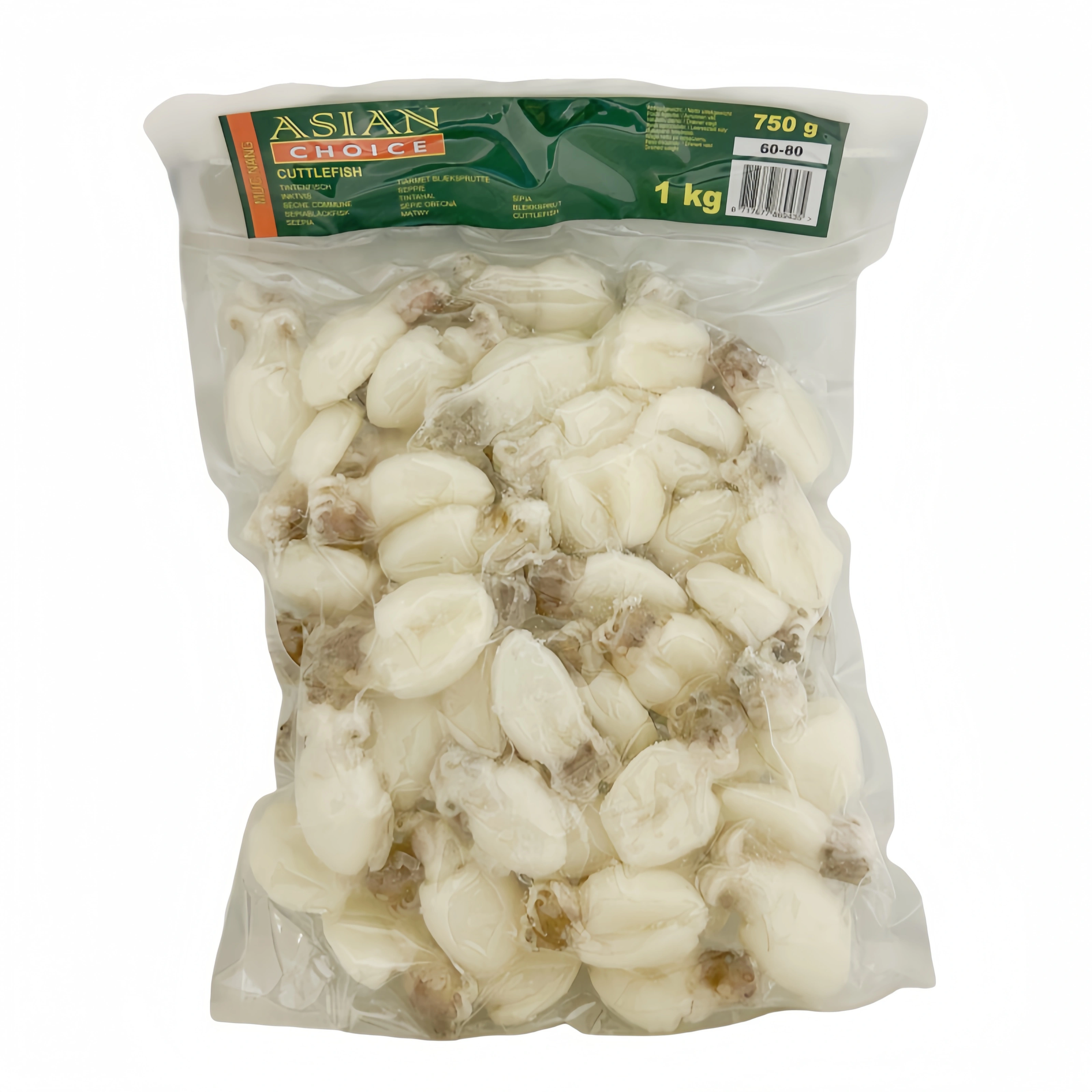 Bläckfisk Sepia Hel 60/80 Fryst 1kg Asian Choice Vietnam