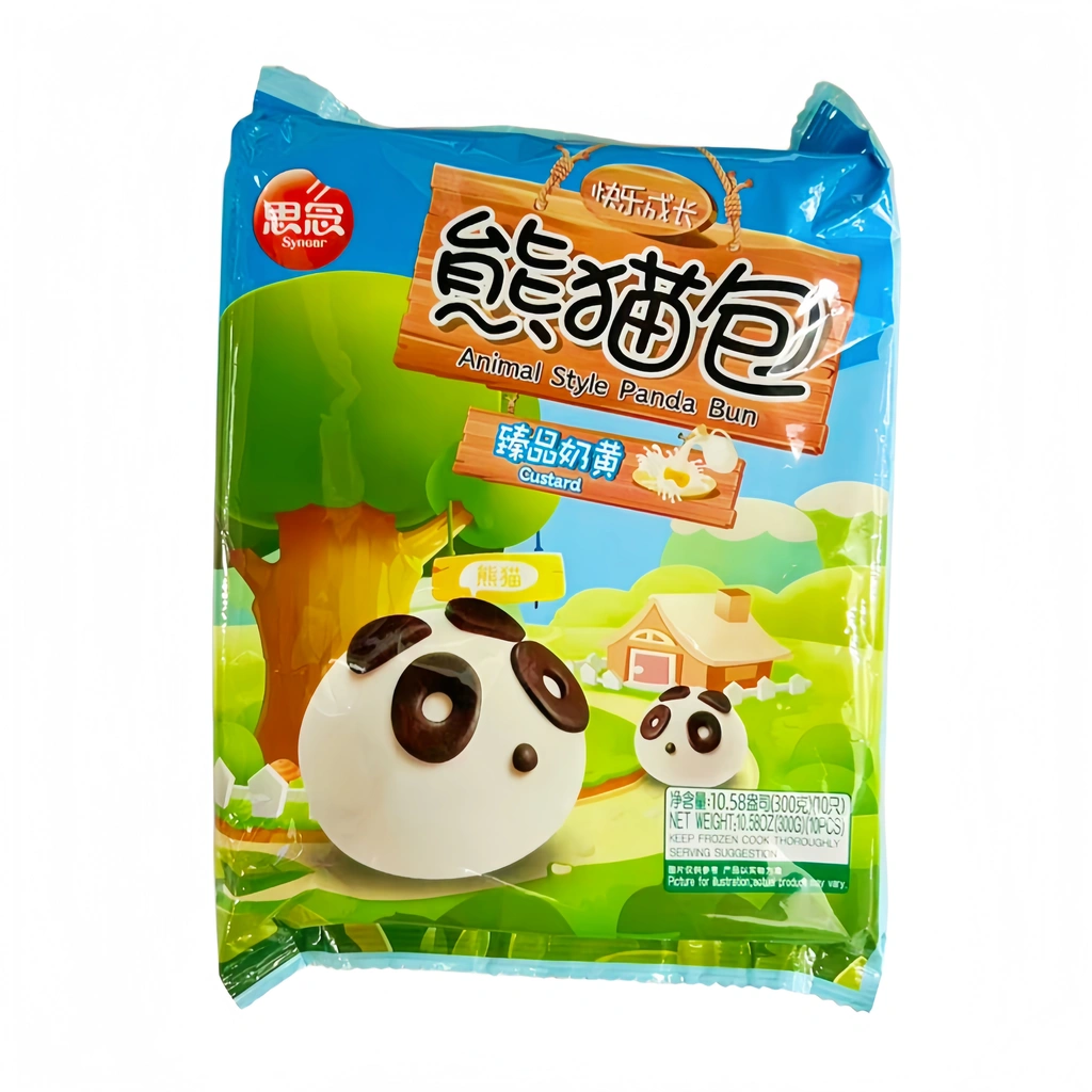 Ångade Bröd Fyllning Med Custard i Panda Form Fryst 300g Synear Kina