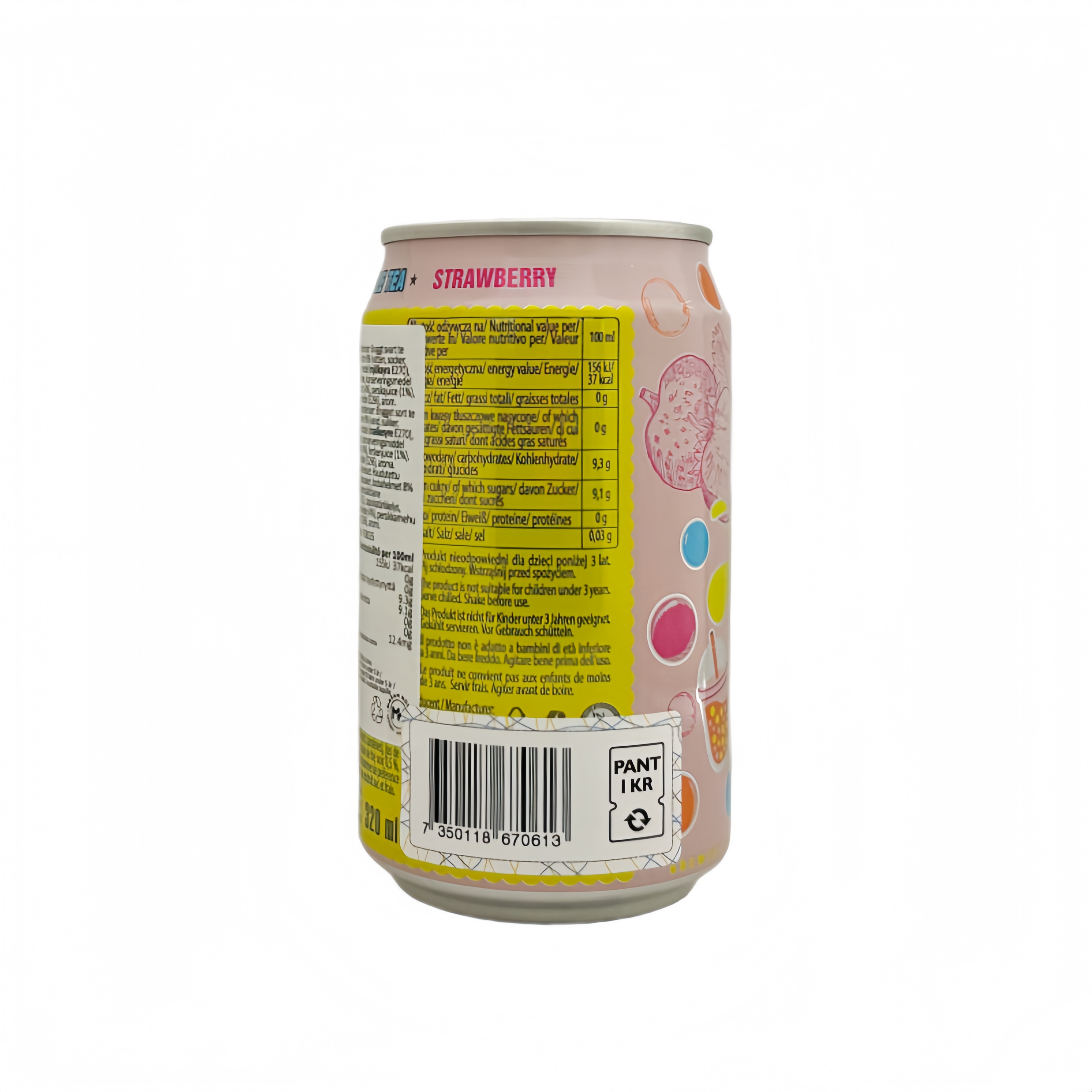 珍珠奶茶饮品 桃子/草莓味 320ml Madam Hong 台湾