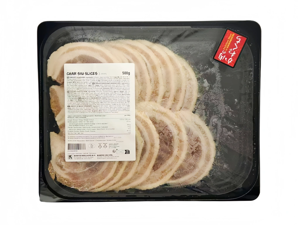 Char Siu Skivad 3mm Fryst 500g Kawaguchi Nederländerna