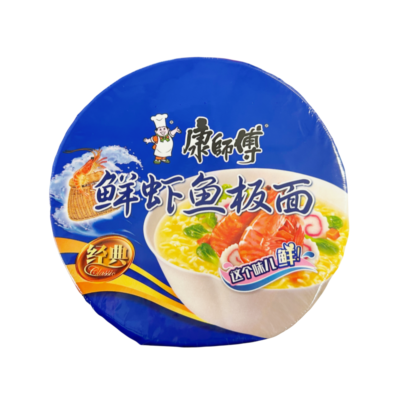 桶装方便面 鲜虾鱼板风味 102g 康师傅 中国