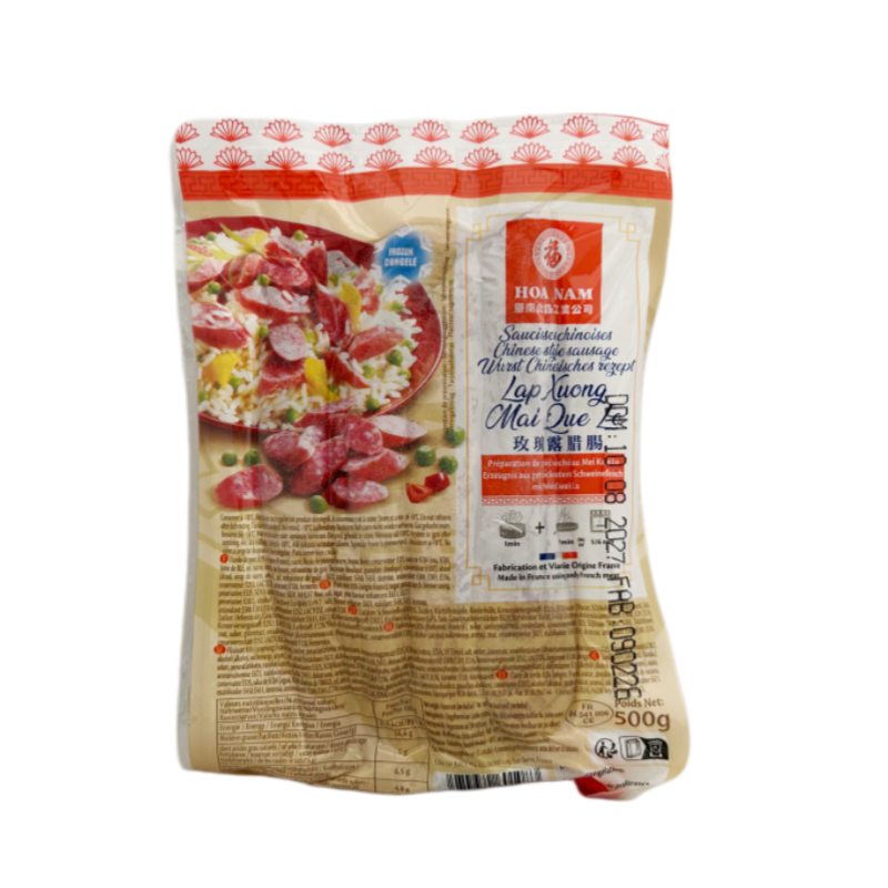 Chinese Sausage MGL Fryst 500g Hoa-Nam Frankrike