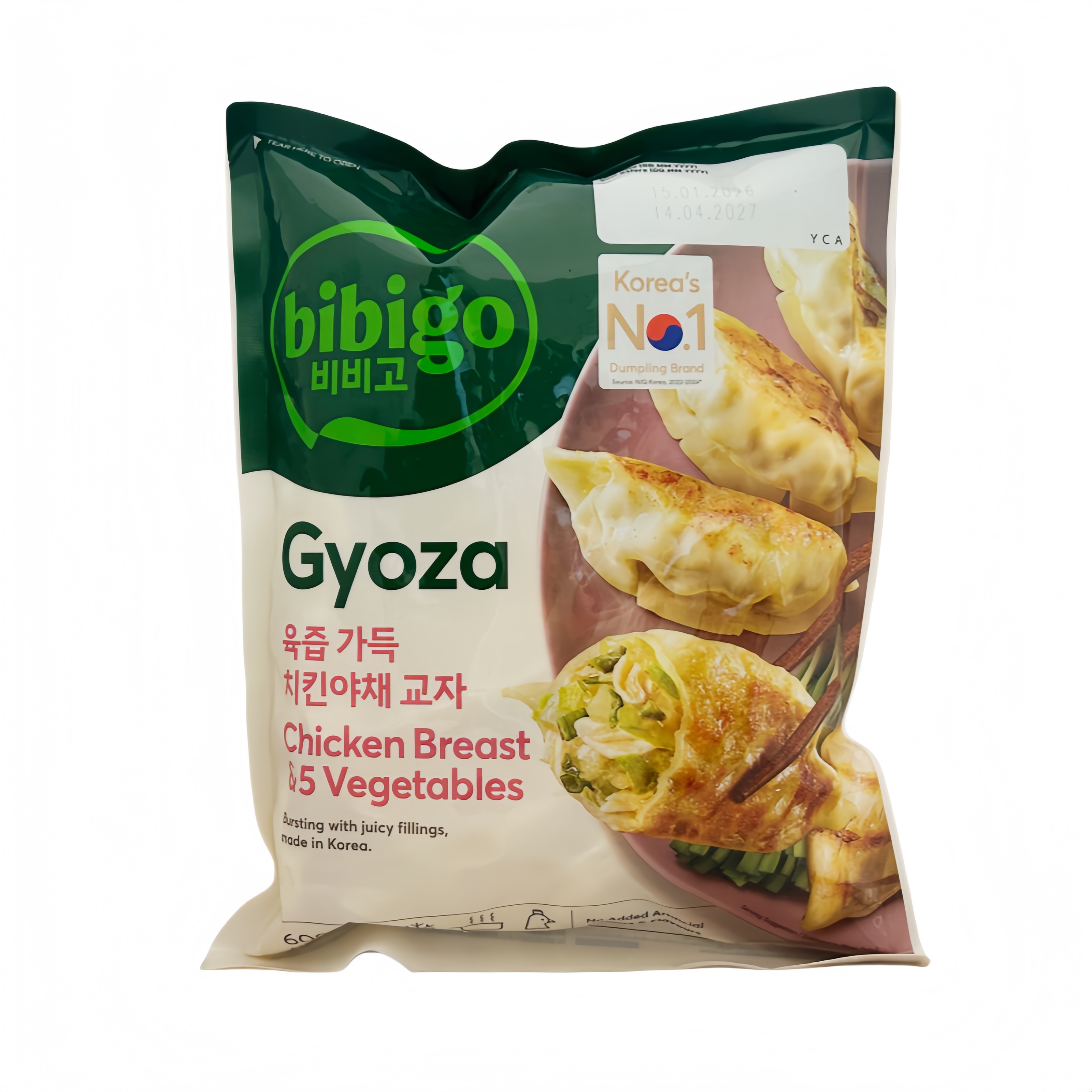 Gyoza Kycklingbröst & 5 Grönsaker Fryst 600g Bibigo Korea