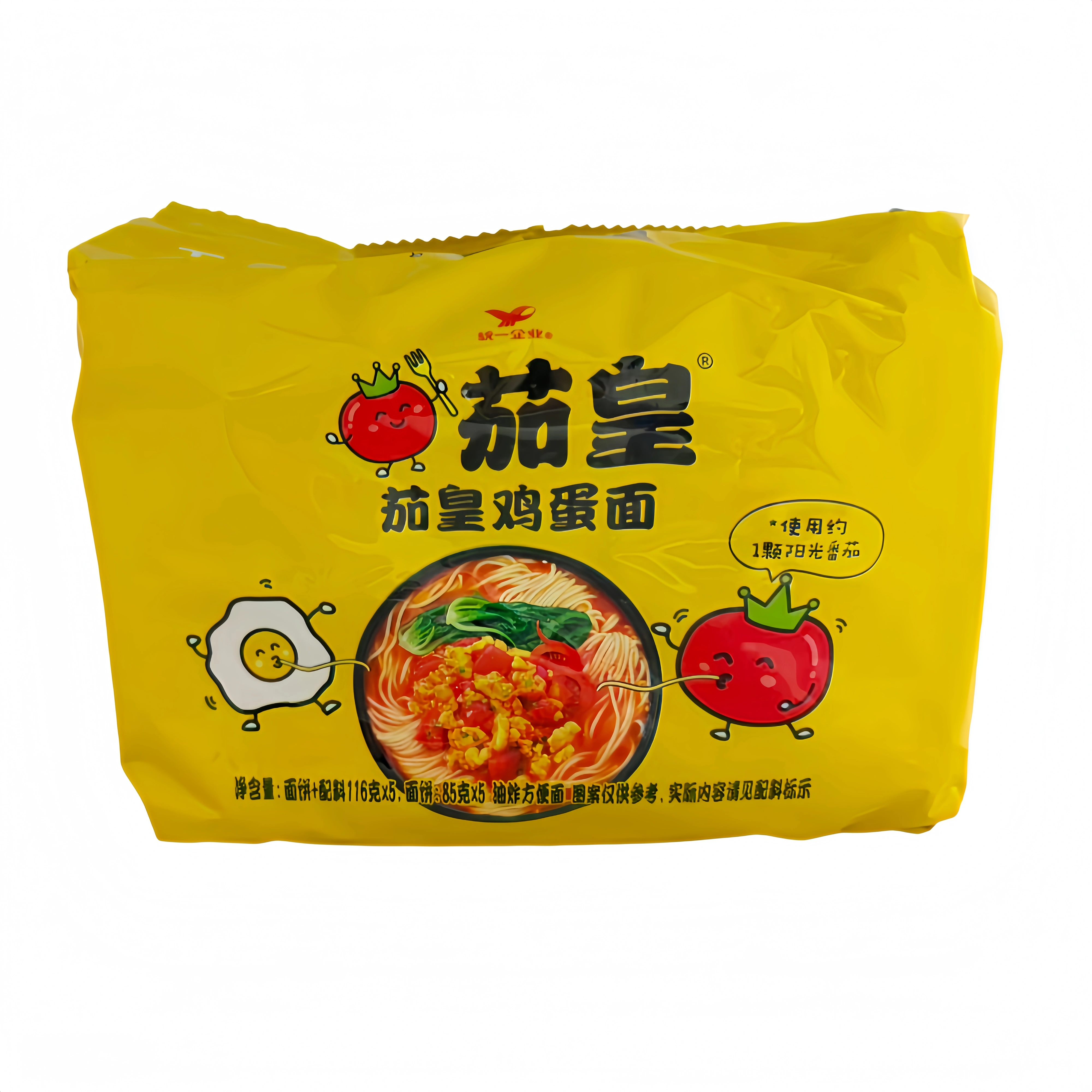 Snabbnudlar Tomat/Ägg Smak 116gx5st/påse Tang Da Ren Kina