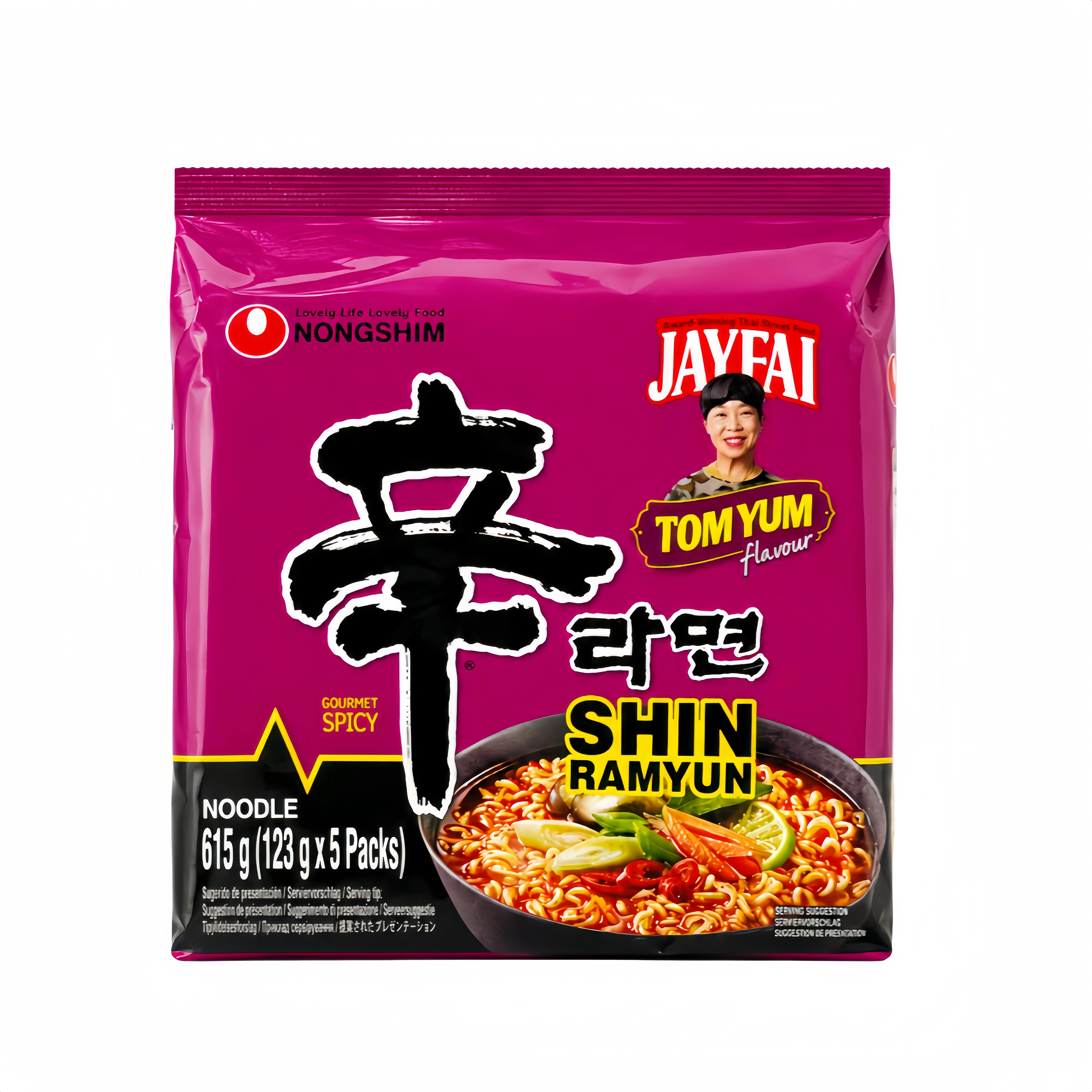 Snabbnudlar Shin Ramyun Tom Yum 123gx5st/Förp Nongshim Korea
