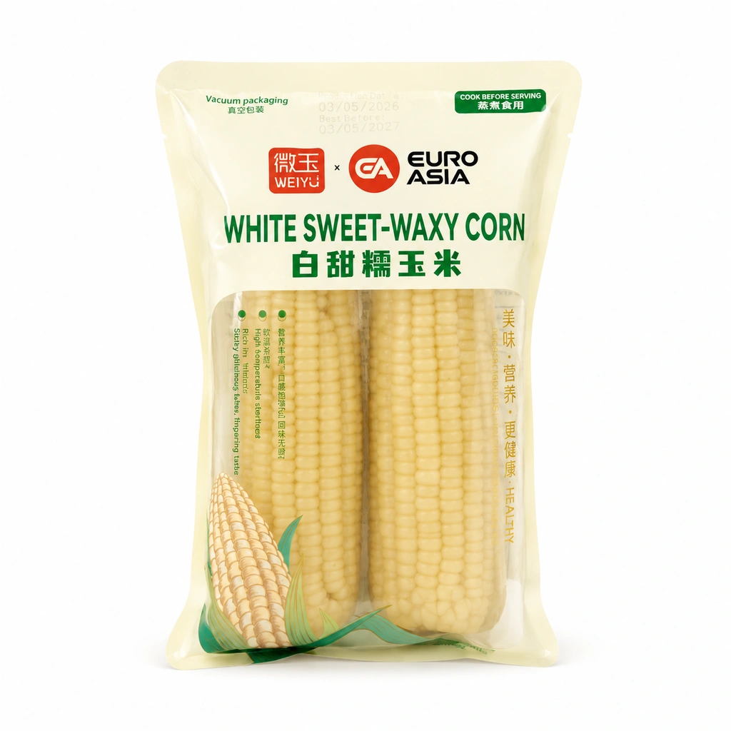 White Sweet Waxy Corn in Vacuum Bag 450g - Euro Asia China