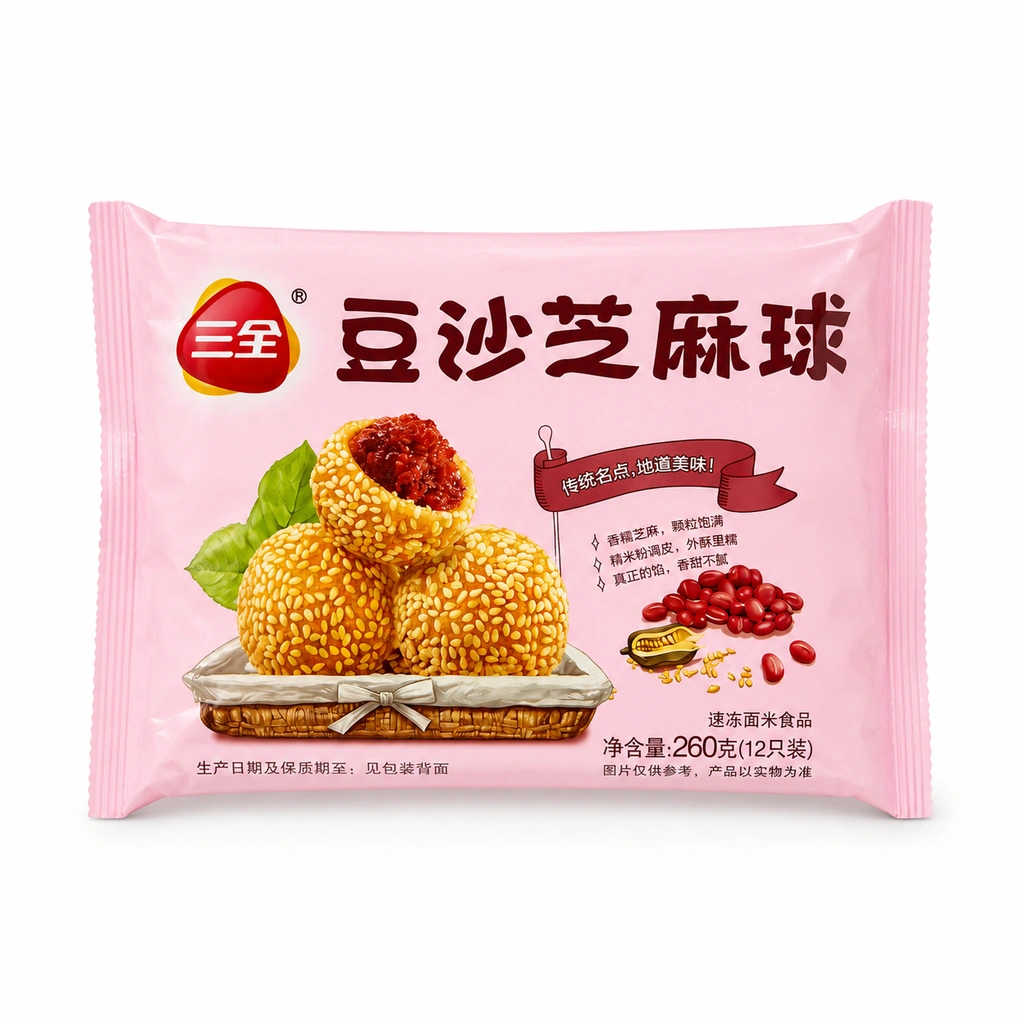 Sesamboll Med Rödbönspasta Fyllning 260g San Quan Kina