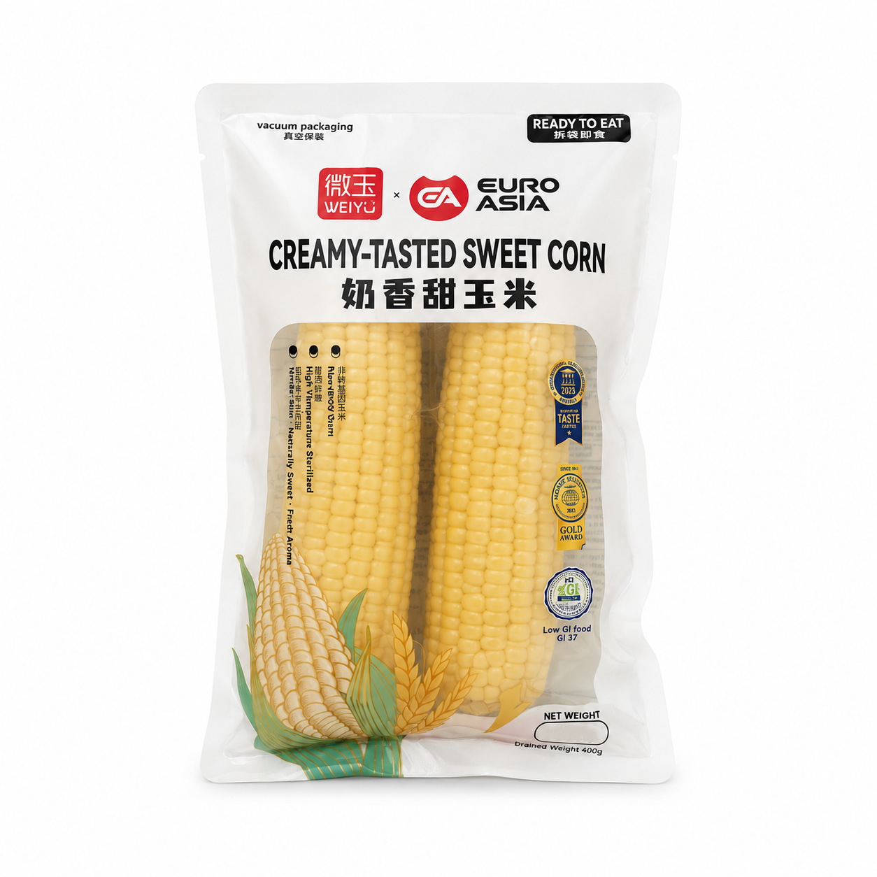 Krämig Söt Majs i Vakuumpåse 400g Euro Asia Kina