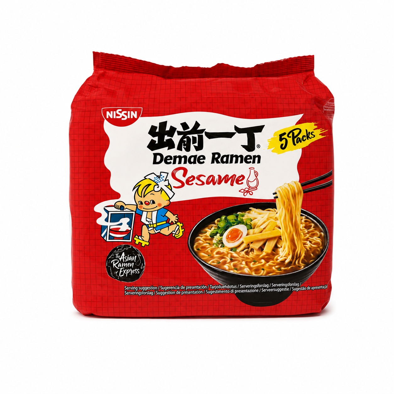 Snabbnudlar Sesamoljasmak 100gx5/Förp Nissin Japan