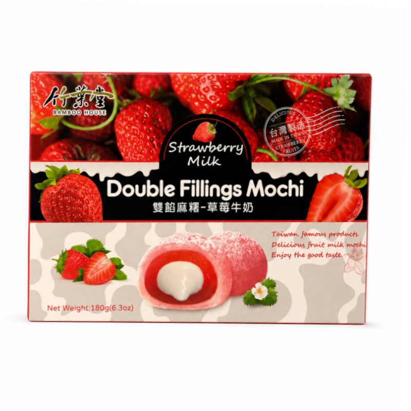 Mochi Med Jordgubb Och Mjölk Fyllning 180g Bamboo House Taiwan