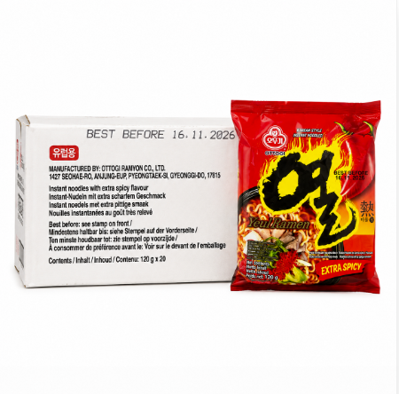 Snabbnudlar Yeul Ramen Extra Stark 120gx20st/Box Ottogi Korean
