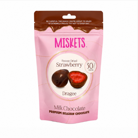 Freeze Dried Strawberries With Milk Chocolate Flavor 80g Miskets Turkey