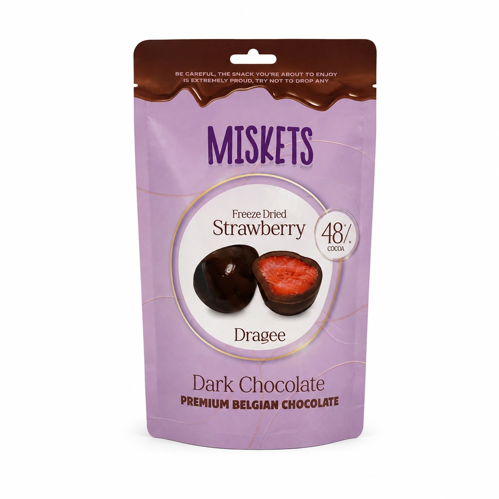 Freeze Dried Strawberries With Dark Chocolate 80g Miskets Turkey
