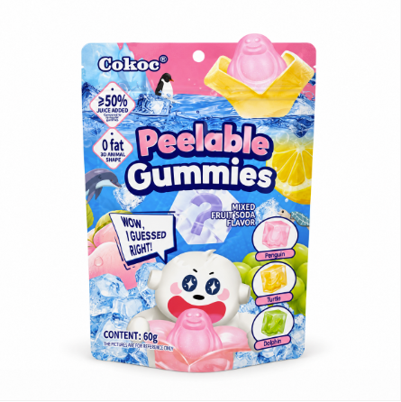 Peeling Gummy Godis Med Blandat Frukt/läsk Smak 60g Cokoc Kina