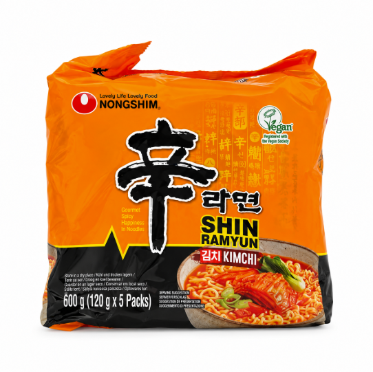 Snabbnudlar Kimch Ramyun 120gx5st/Förp Nongshim Korea