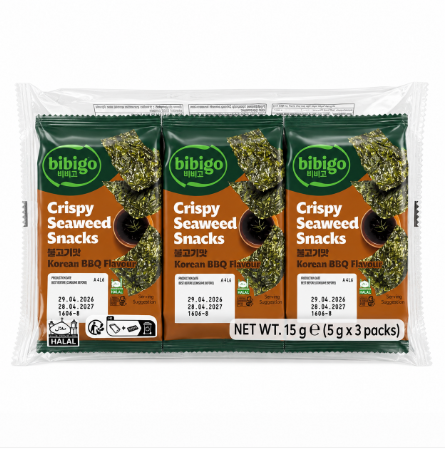 Krispig Sjögräs Rostad BBQ (3stx5g) Bibigo Korean