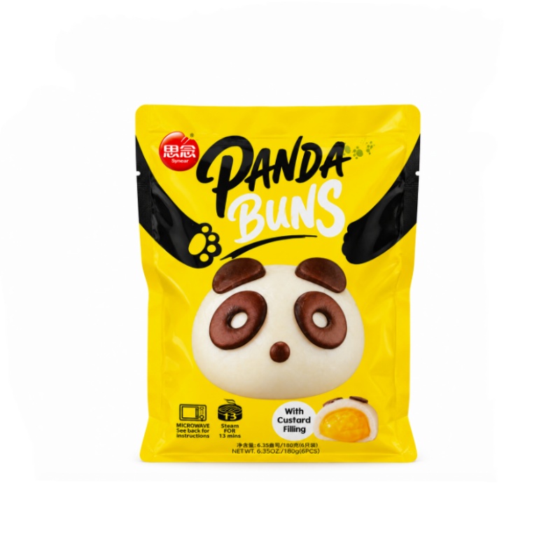 Steamed Bread Filling With Custard in Panda Shape Frozen 180g Synear China