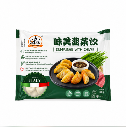 Dumpling With Minced Pork / Chives Filling Frozen 300g Wei Mei China