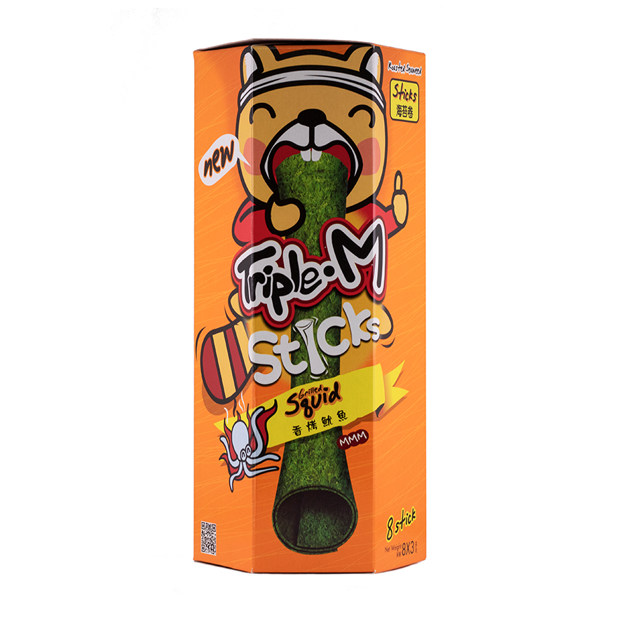 烤海苔卷 香烤鱿鱼味 3gx9pcs/包 Triple-M  泰国