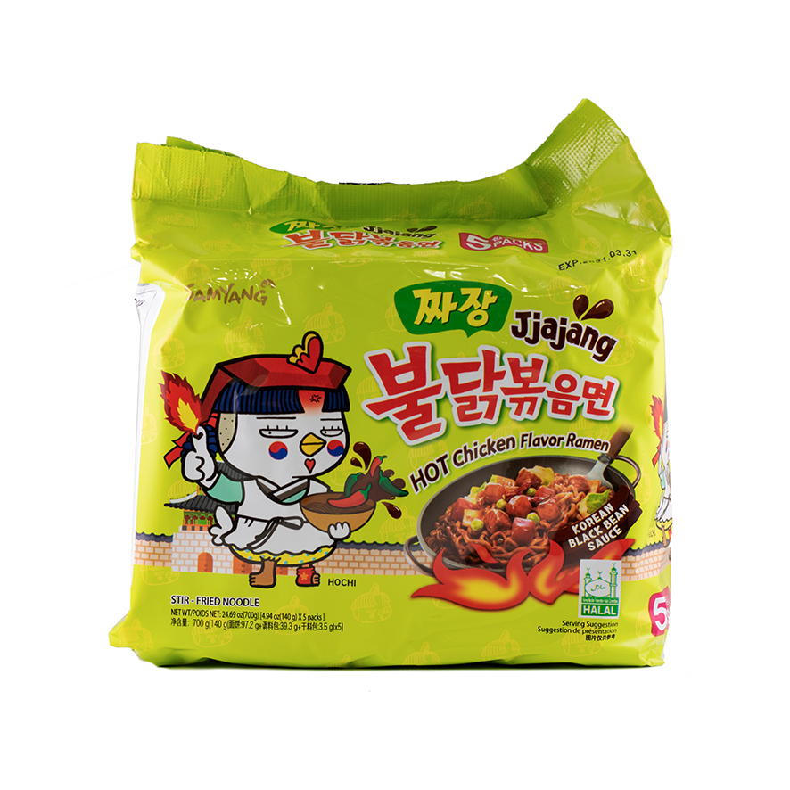 超辣鸡肉味炸酱拌面 Jiajang 700g/140gx5 包装 Jjajang Samyang 韩国