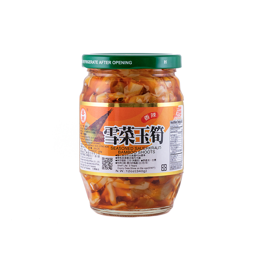 Picklad Sauerkraut Bambusskott i Chiliolja 340g XCYS Hwa Nan Taiwan