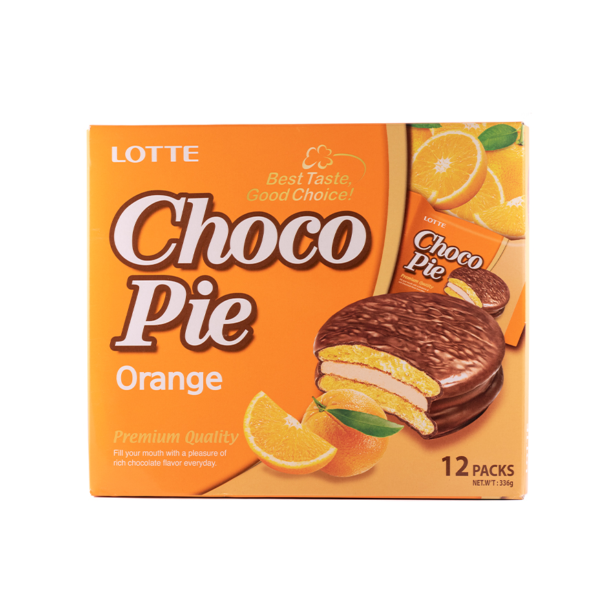 Kakor Chocklad Pie Med Apelsin Smak 336g Lotte Korean