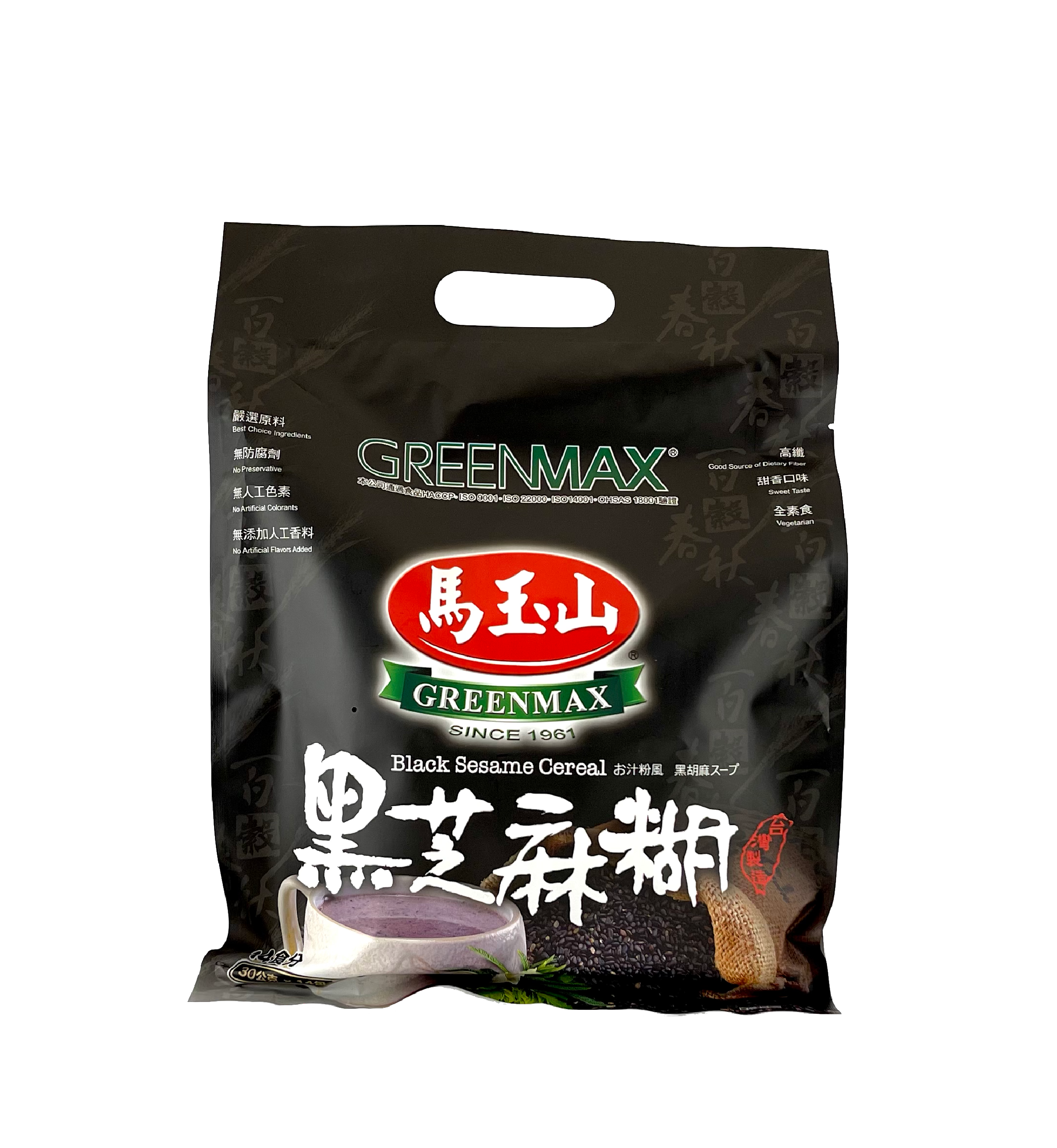 Svart Sesam Pulver Vegan 30gx14påse/förp Green Max Taiwan