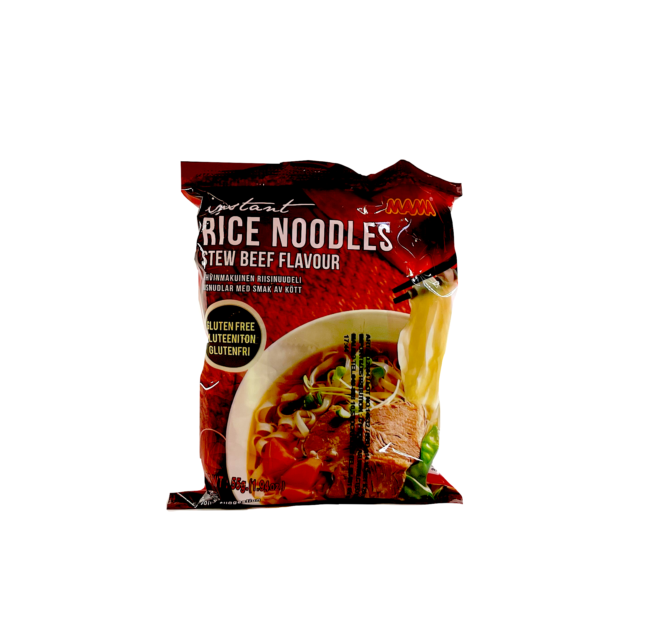 nstant Rice Noodle Stew Beef Flavour 55g Mama Thailand