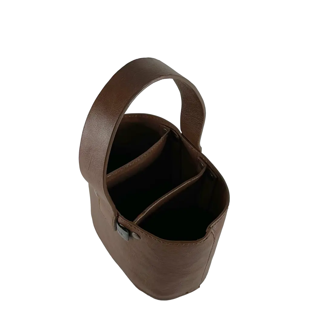 高质感 3格餐具存置提袋 仿皮革 中国