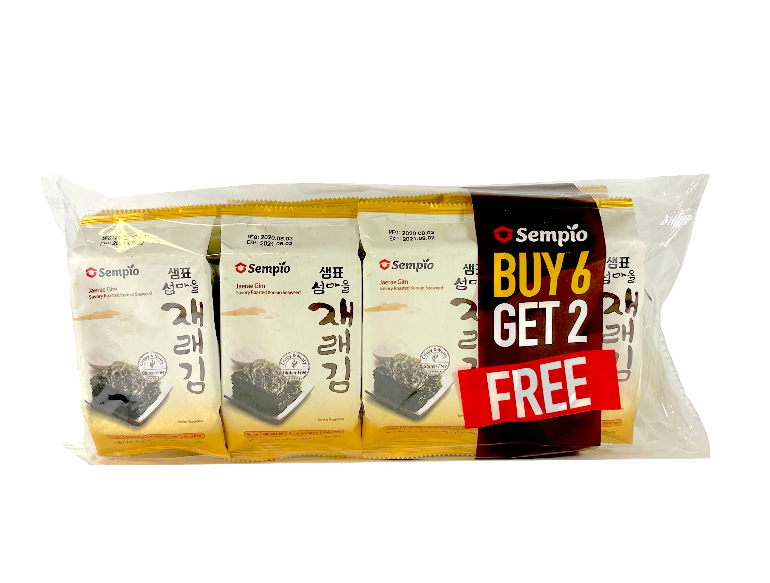 Krispig Sjögräs Rostad Jaerae Gim 5gx8st/påse Sempio Korean