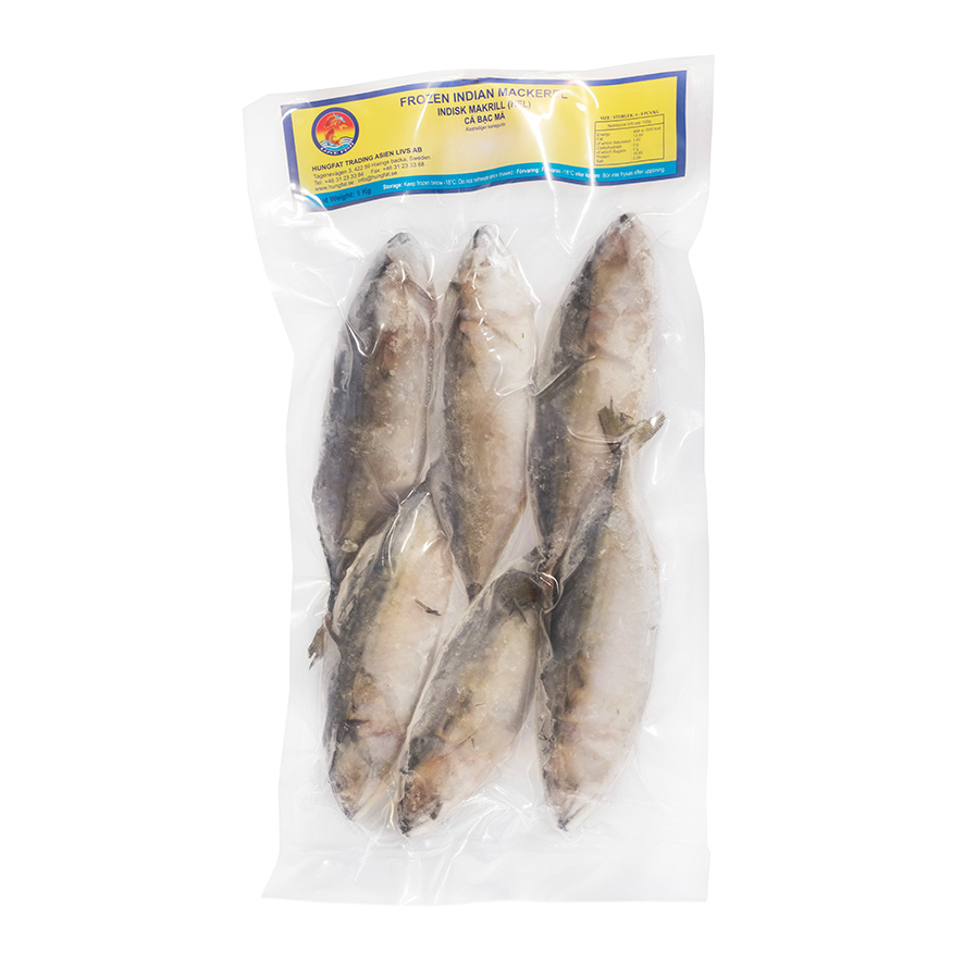 Fish Indian Mackerel Frozen 6/8 1kg Ca Bac Ma