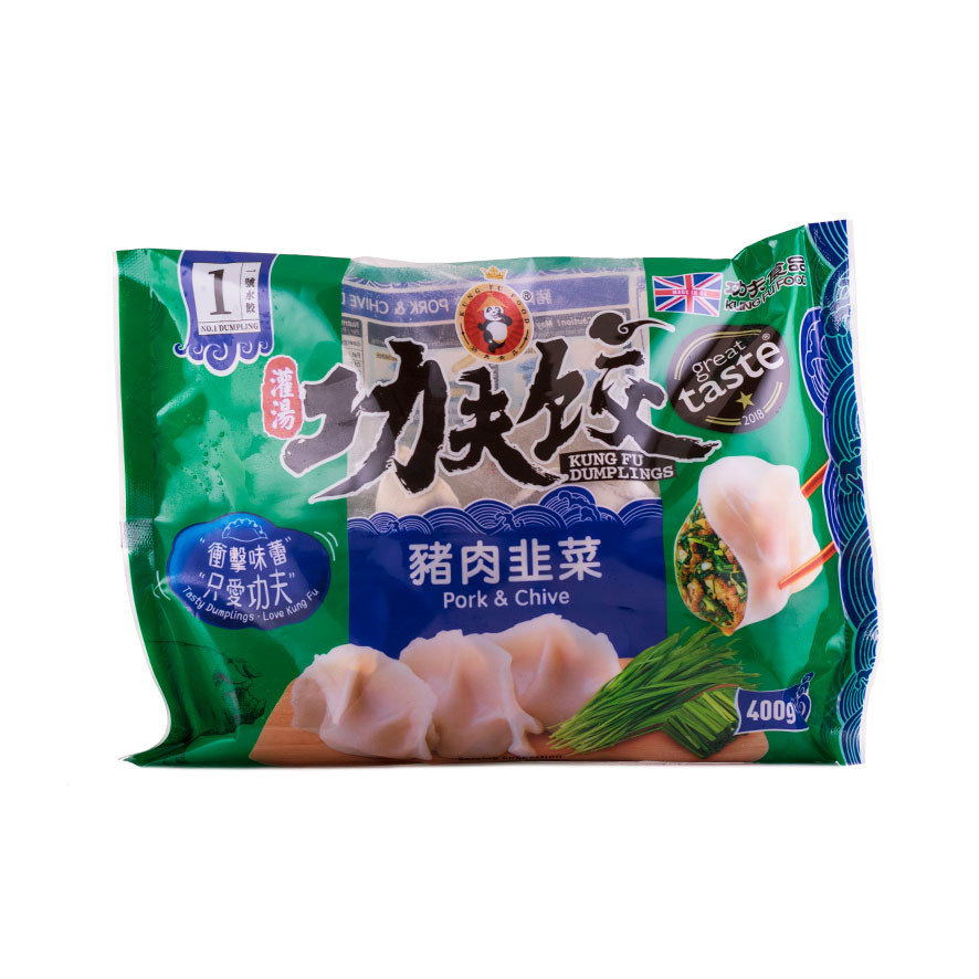 Dumpling With Fläsk/Chives Filling Frozen 400g Kung Fu UK