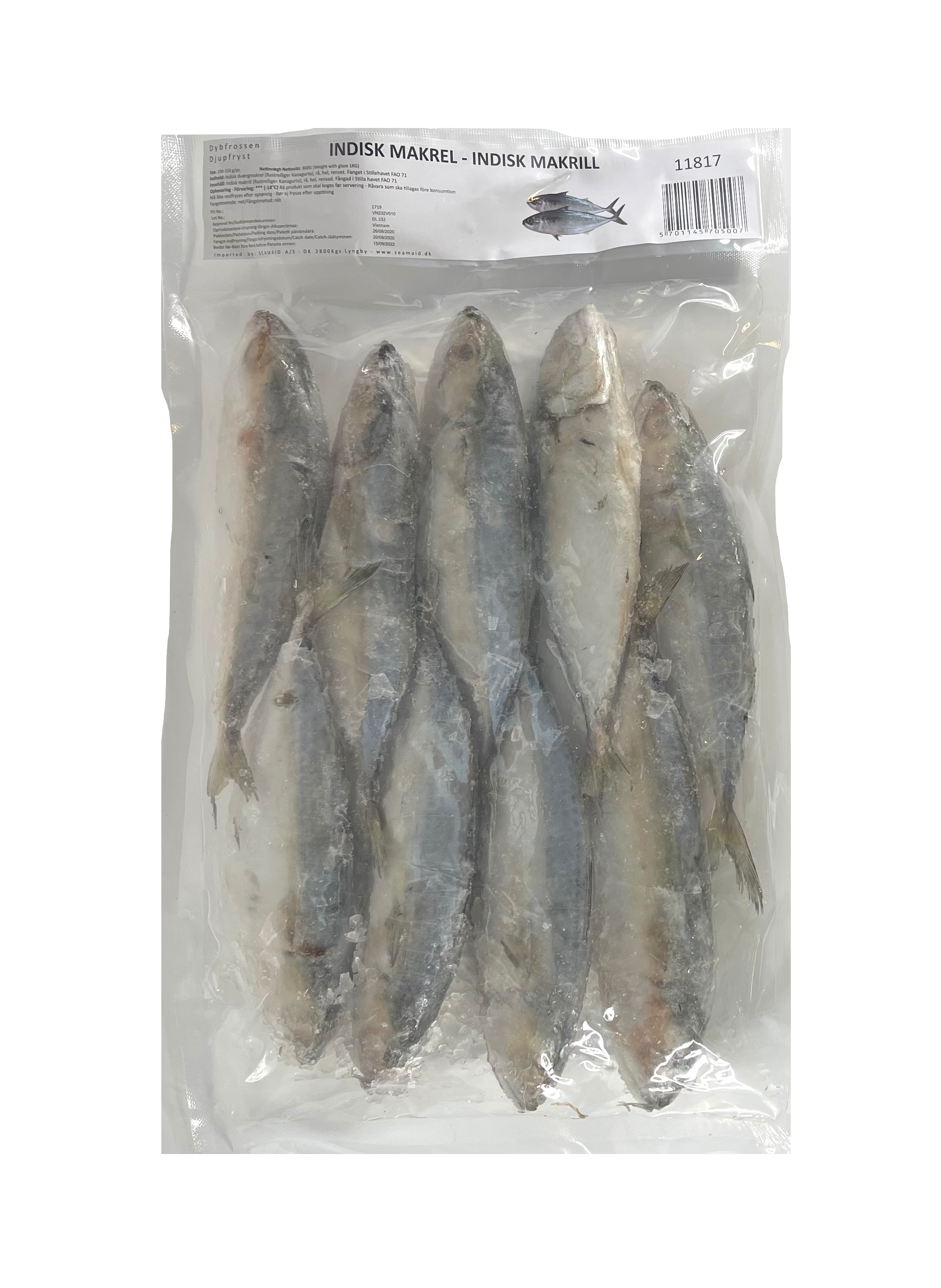 Fish Indian Mackerel ca 8-9 st / 800g