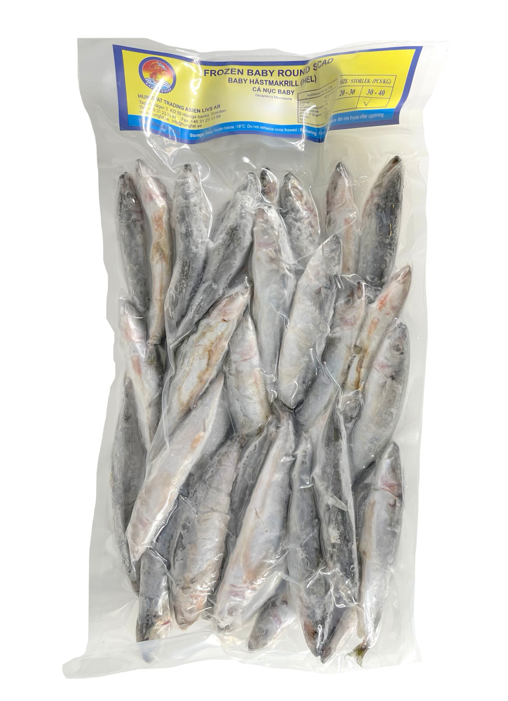 Fisk Baby Round Scad/ Baby Hästmakrill Fryst ca 30-40st / 1kg - Love Fish Vietnam