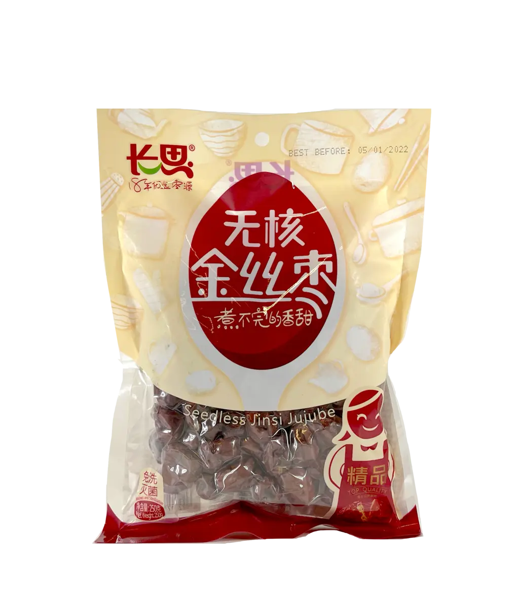 Jujubär Torkade utan kärna 250g - Chang Si Kina