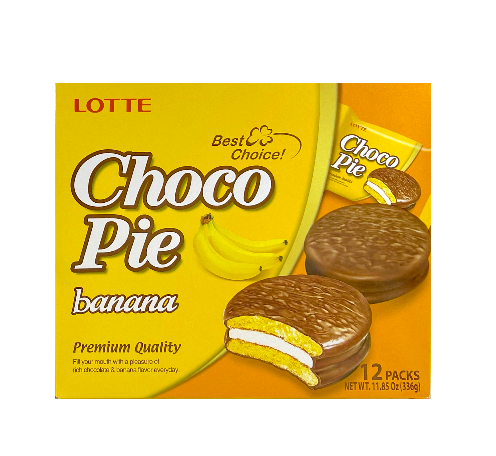 Kakor Choklad Pie Med Banan Smak 336g Lotte Korean