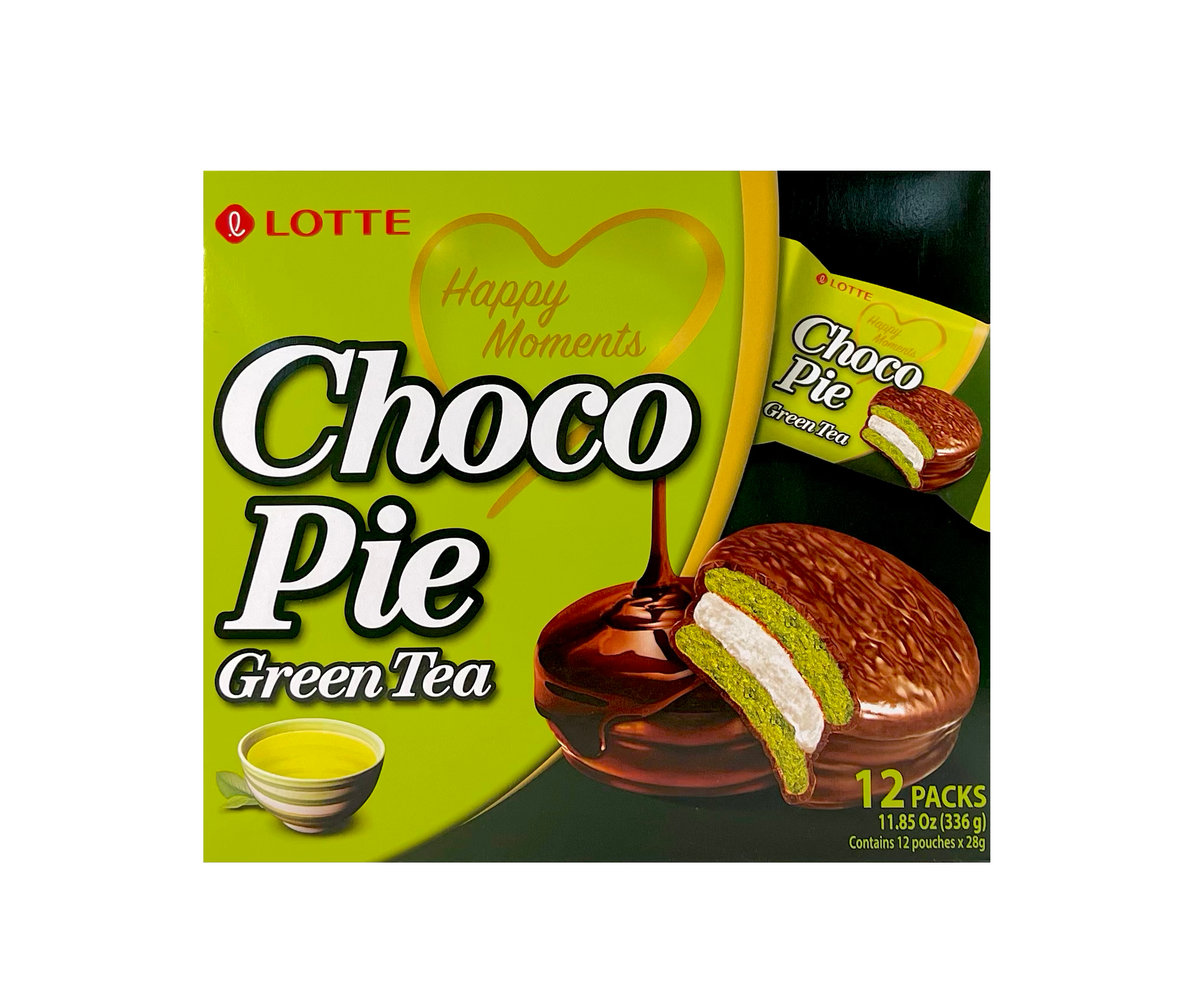 Cake / Pie With Cocoa/Green Tea Flavour 336 g Lotte Korean