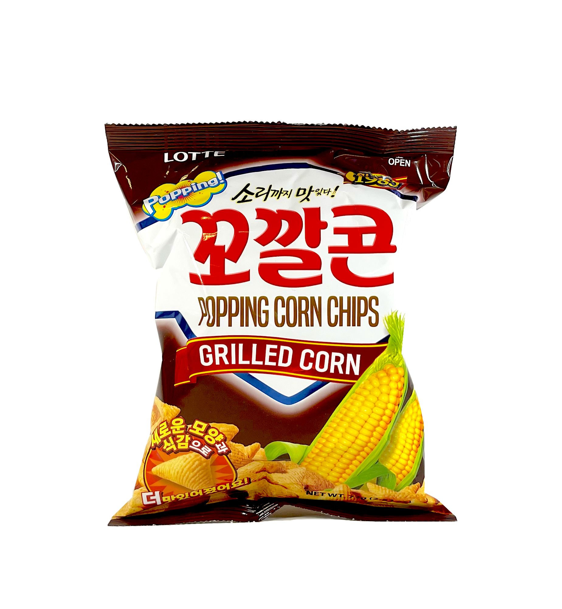 Bäst Före: 2023.02.20 Popping Corn Chips Grillad Majs Smak 72g Lotte Korean
