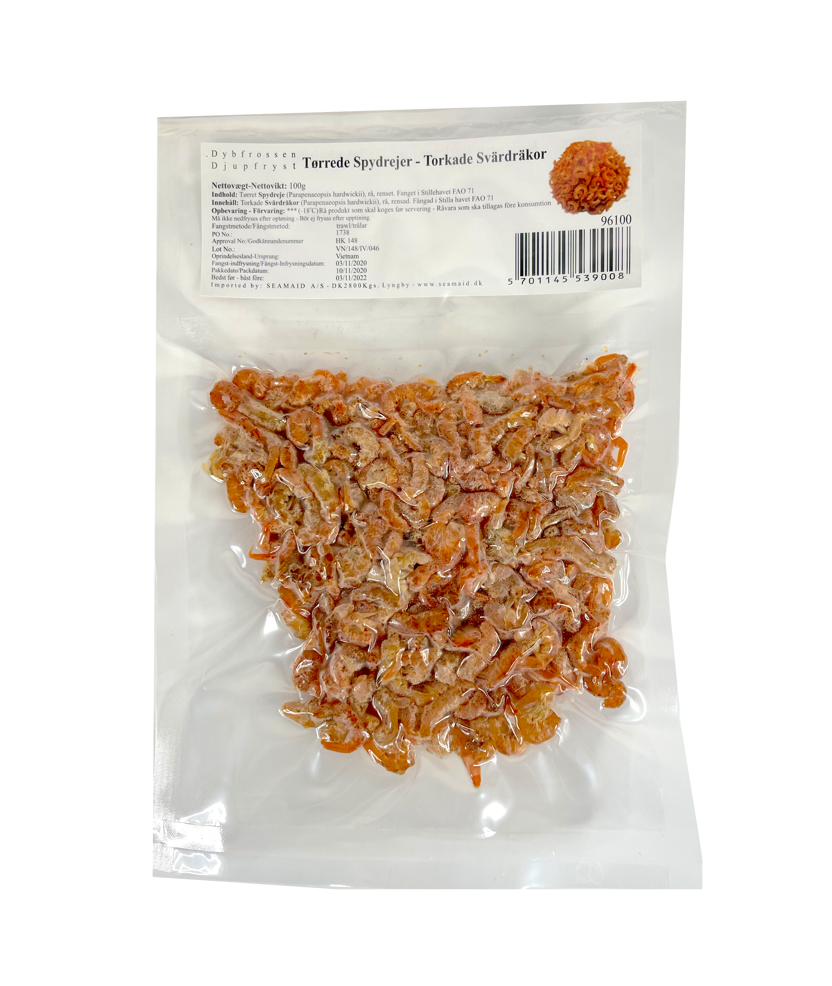 Best Before: 2022.11.03 Shrimp Dried 100g - Vietnam