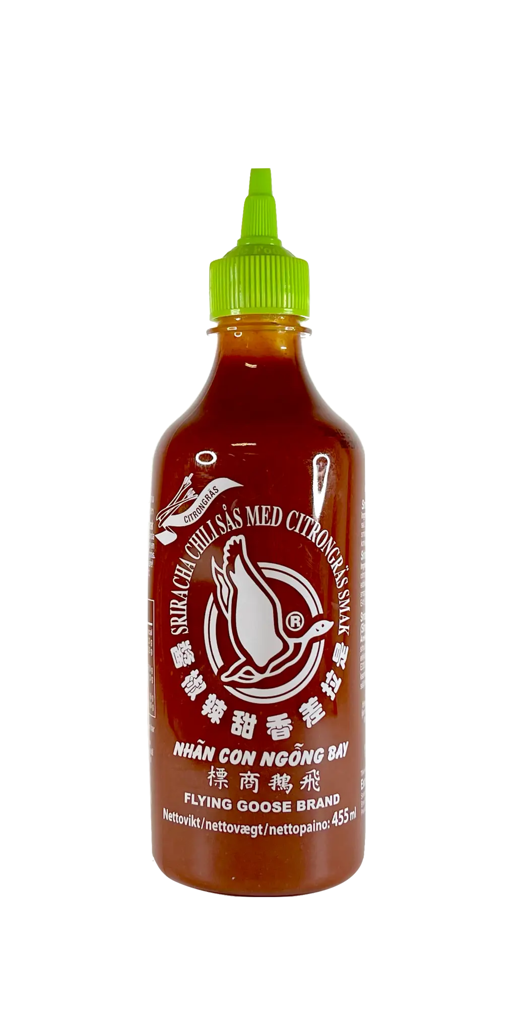Sriracha Chili Sås Med Citrongräs Smak 455ml Flying Goose Thailand