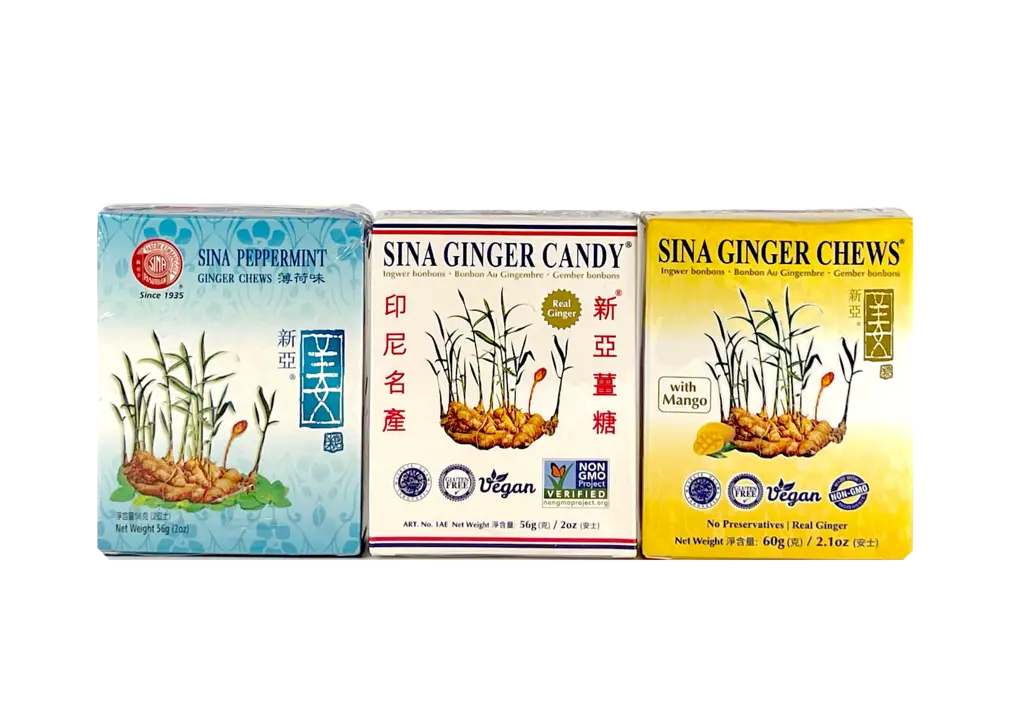 生姜糖果混合口味芒果味60gx1st 生姜原味56gx1st 薄荷味56gx1st Jin Jin 印尼