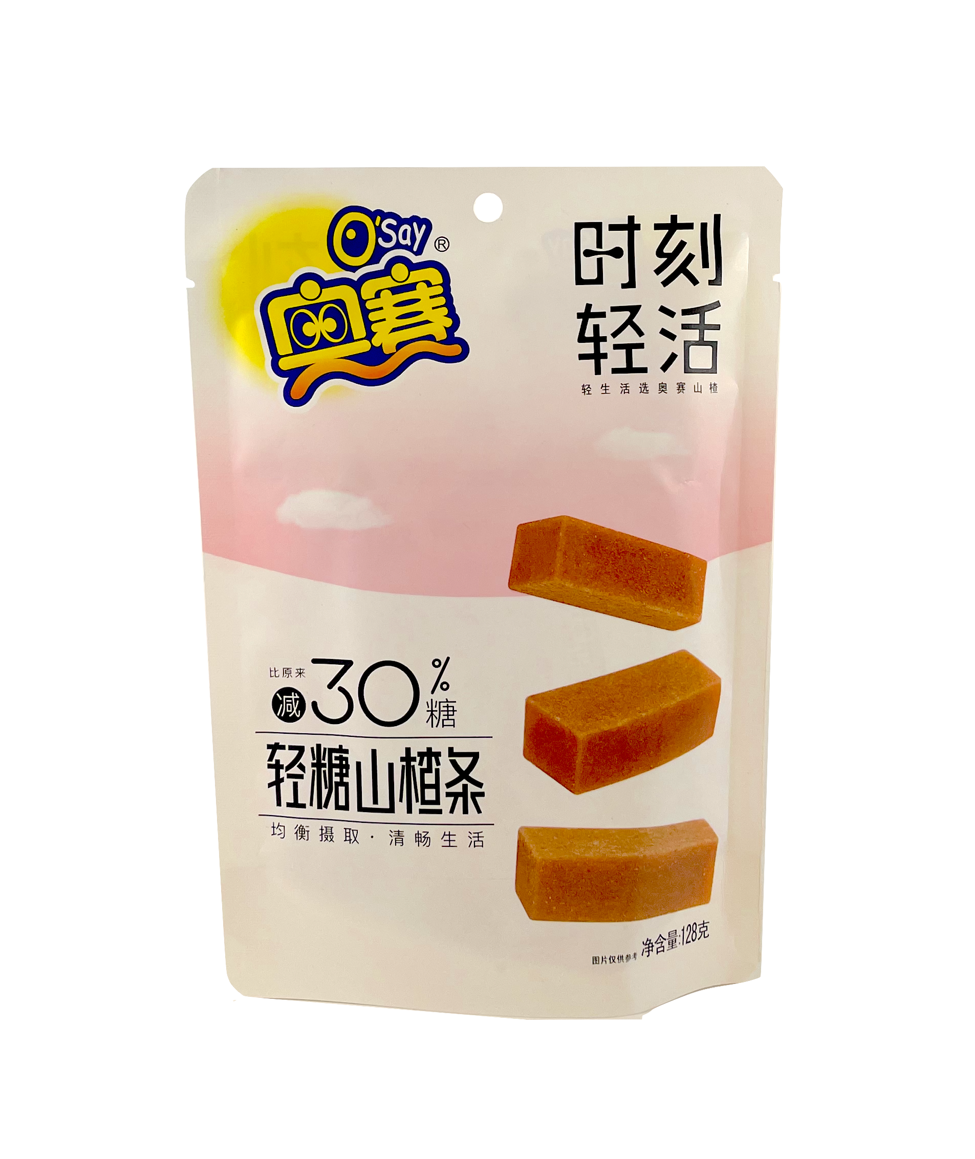 Hawthorn Strips Lätt Socker 128g Aosai Kina