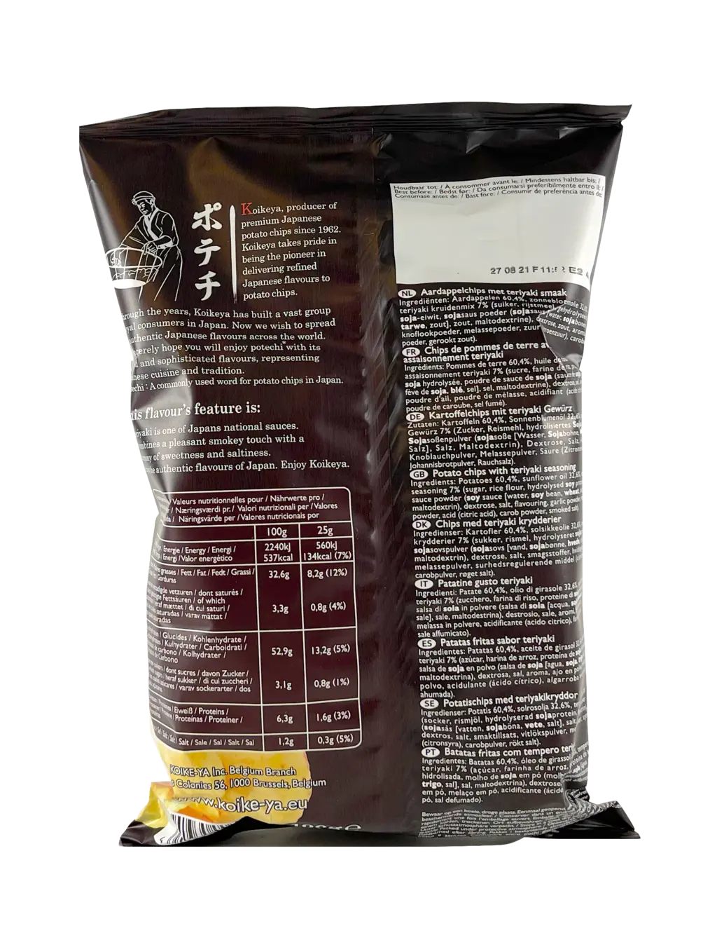 Potatischips Med Teriyaki Smak 100g Koikeya Japan