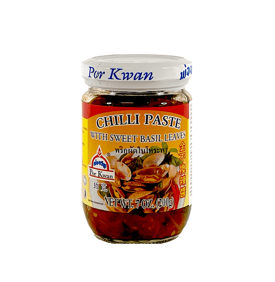 Chili Pasta Med Söt Basilika Smak 200g Por Kwan Thailand