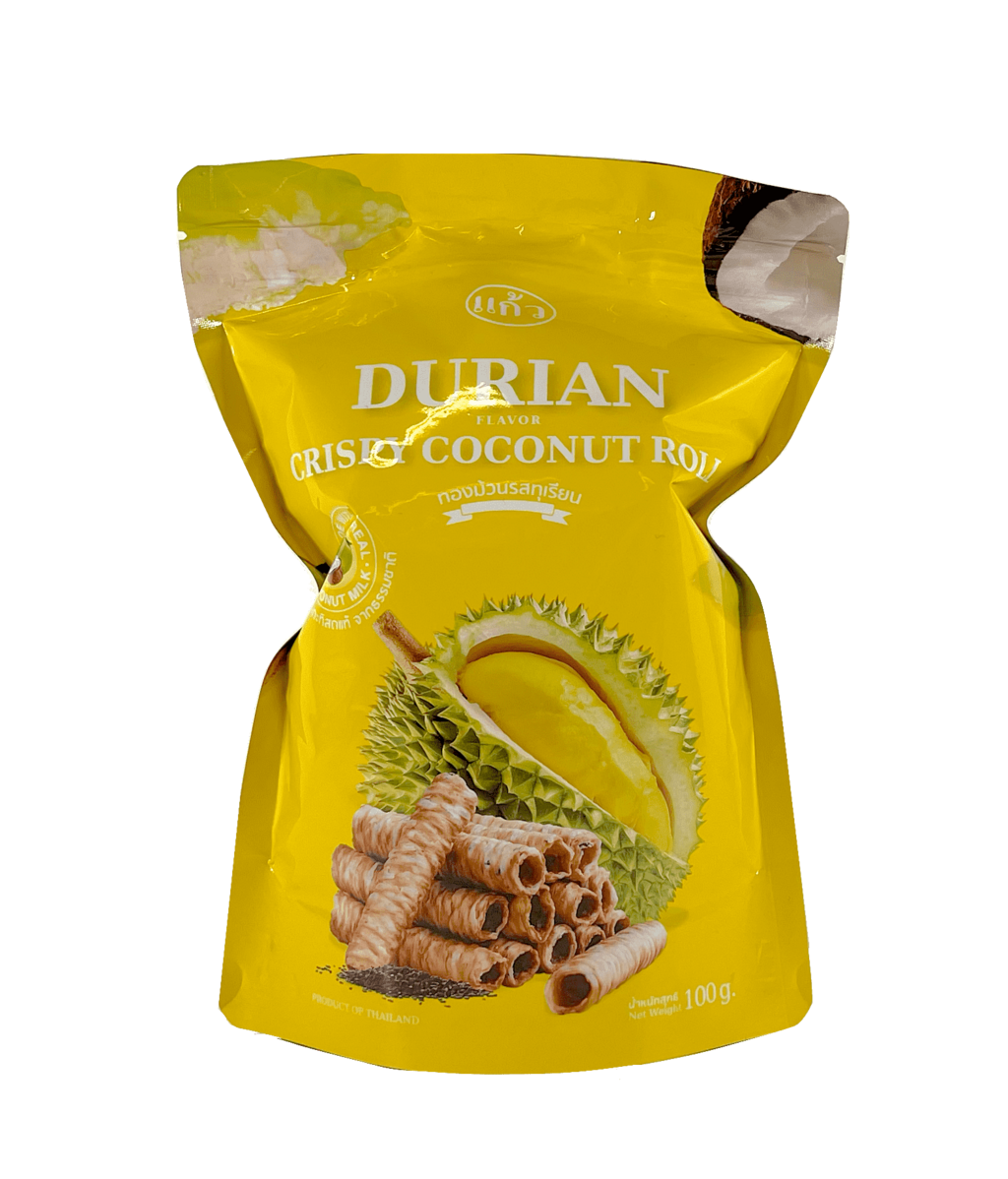Crispy Rolls With Durian Flavour 100g Kaew Thailand