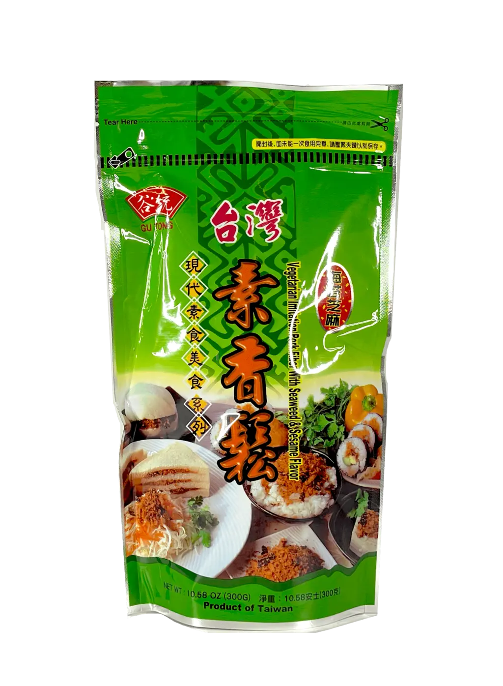 Vegetarisk Imitation Fläskfiber Med Tångsesam Smak 300g Gu Tong Taiwan